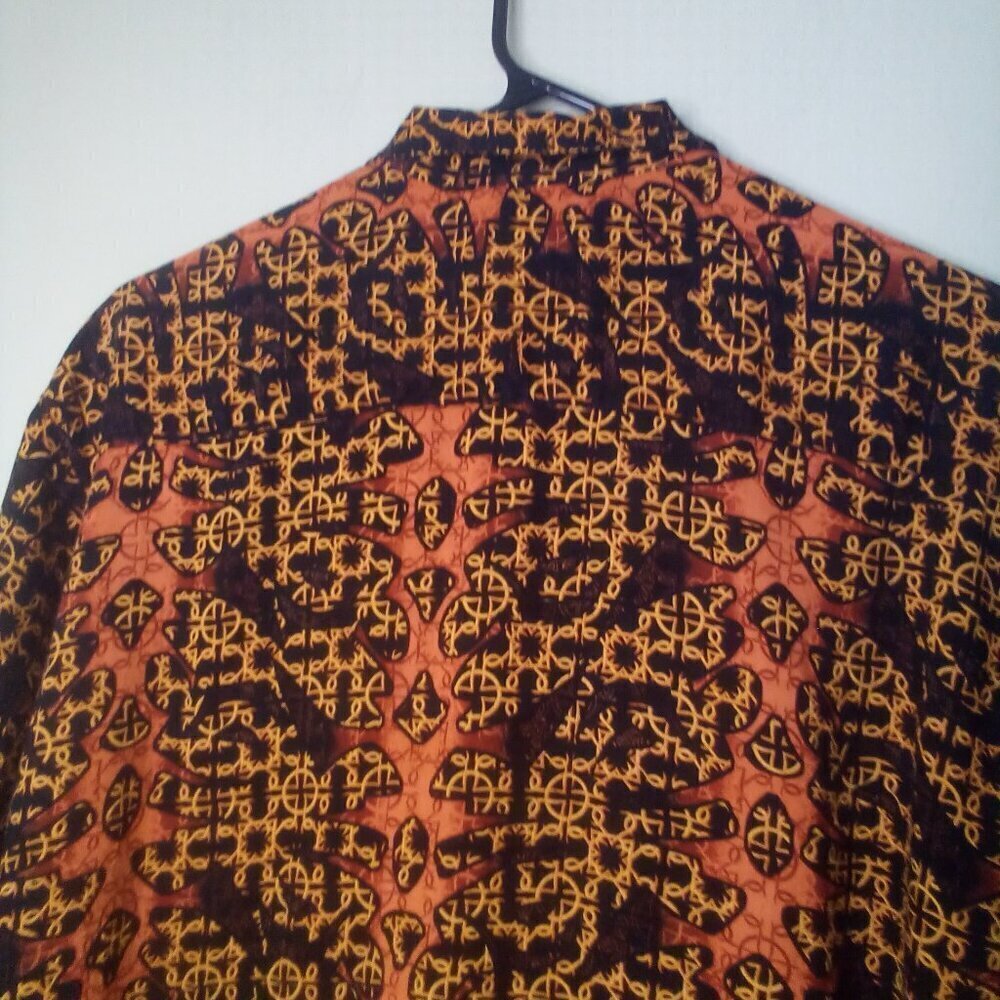 Morro Bay Shirt M Men Short Sleeve Button Up Pattern Brown Black - Picture 10 of 13